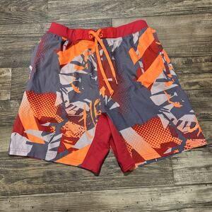 Nike Men’s Swim Trunks Medium Red Gray